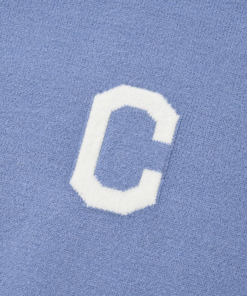COVERNAT WOMAN Crop C Logo Turtleneck Knit Blue