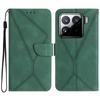 For Xiaomi 15 Pro Case PU Leather Flip Phone Cover Skin Touch Lines Imprint