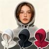 Winter Knitted Hooded Scarf Hat Women Warm Ear Protection Cap Outdoor Cycling Cold-Proof Integrated Neck Warmer Fashion Hat