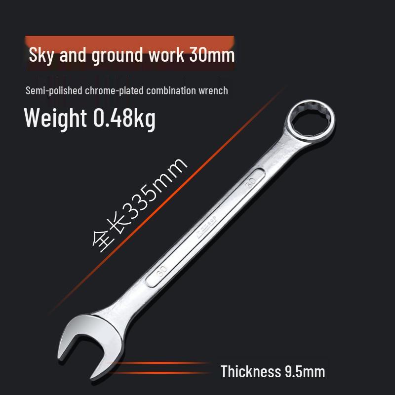 Double-End Wrench Set: Extra Large 6-32mm Open/Box End for Auto Repair