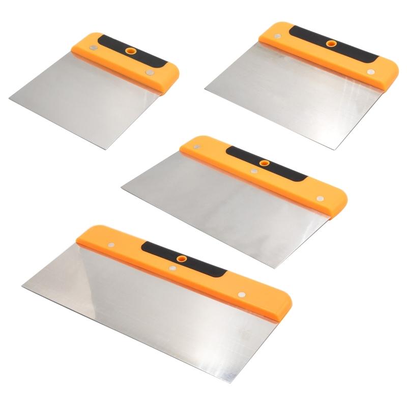 4pcs Set Stainless Steel Putty Knife Scrapers Paint Tool Plaster Shovel Filling Spatula Wallpaper Scraper Wall Decor Trowel 4Pcs Set