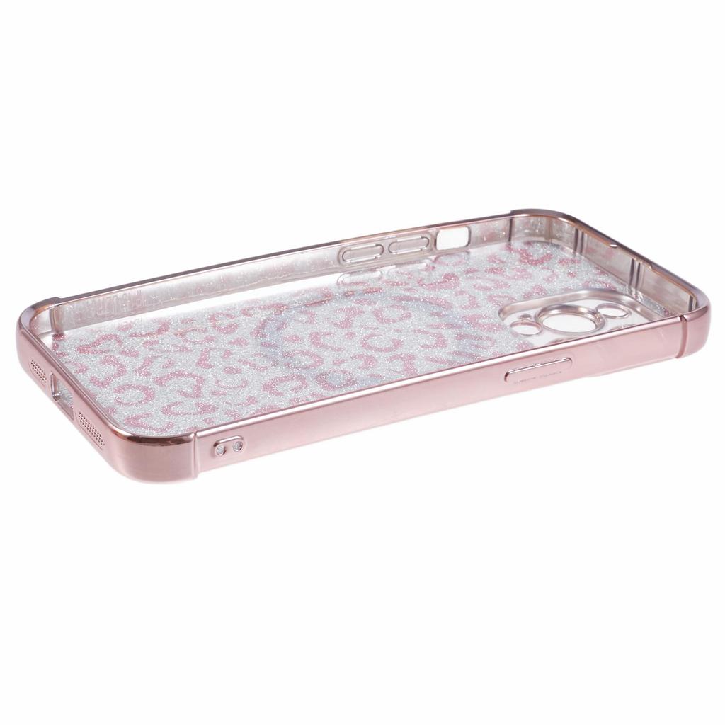 HRF Series for iPhone 13 Pro Max Case Electroplating TPU Magnetic Phone Cover Leopard Pattern