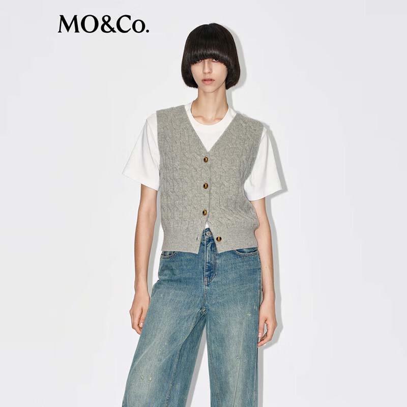 

MO&Co. Women s Cable Rib Knit Cropped Sleeveless Vest S