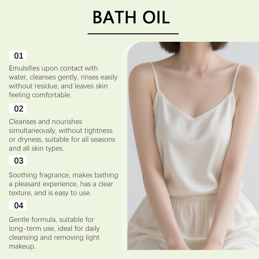 EELHOE Olio da Bagno Confortevole Delicato, detergente, idratante, deterge la pelle del corpo, leviga, rinfresca e dona comfort Olio da Bagno