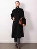 2025 Women's Hepburn Style Black Wool Coat - High-End, Slimming Autumn/Winter Fashion