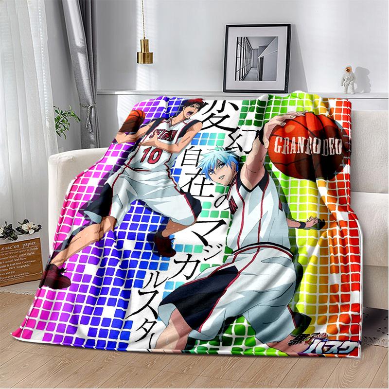 Anime Kuroko's Basketball Cartoon Blanket,Soft Throw Blanket for Home Bedroom Bed Sofa Picnic Travel Office Cover Blanket Kids