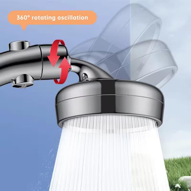 High Pressure Shower Head with Rotating Elbow, 2-in-1 Handheld & Rain Showerhead, Adjustable Bathroom Shower