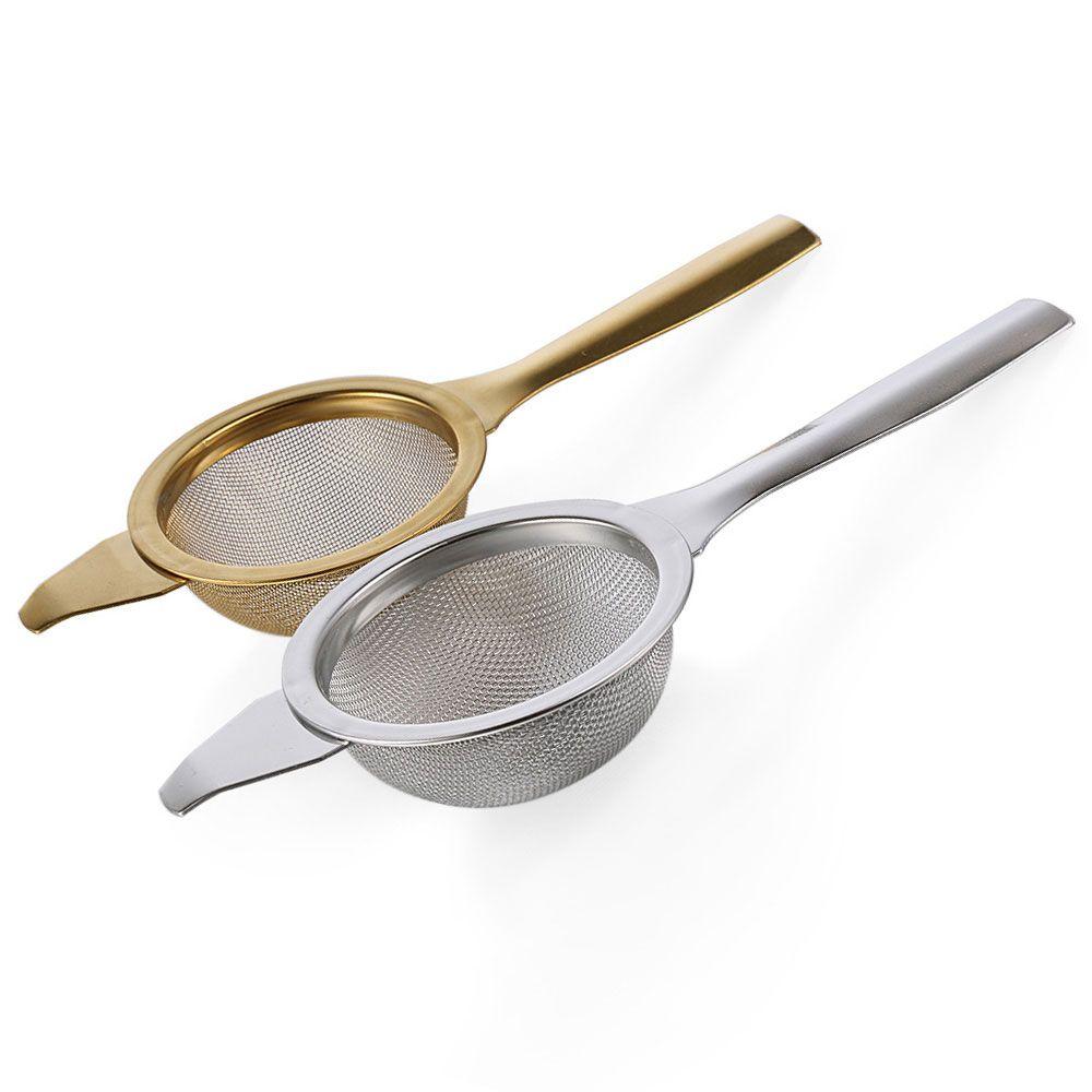 1set Fine Tea Strainer Filters Kongfu Stainless Steel Mesh Colander Reusable Teapot Infuser With Handle