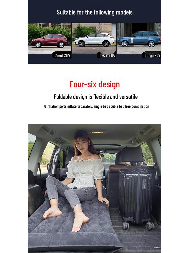 SUV Rear Seat Inflatable Mattress: Travel Bed for Self-Driving Tours and Off-Road Vehicles