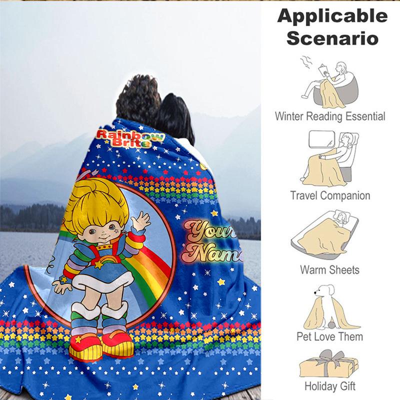 Custom Name Blanket Rainbow Adventure Blanket Bedding Blanket for Travel, Camping, Living Rooms, Offices, Sofas, Fan Christmas gift