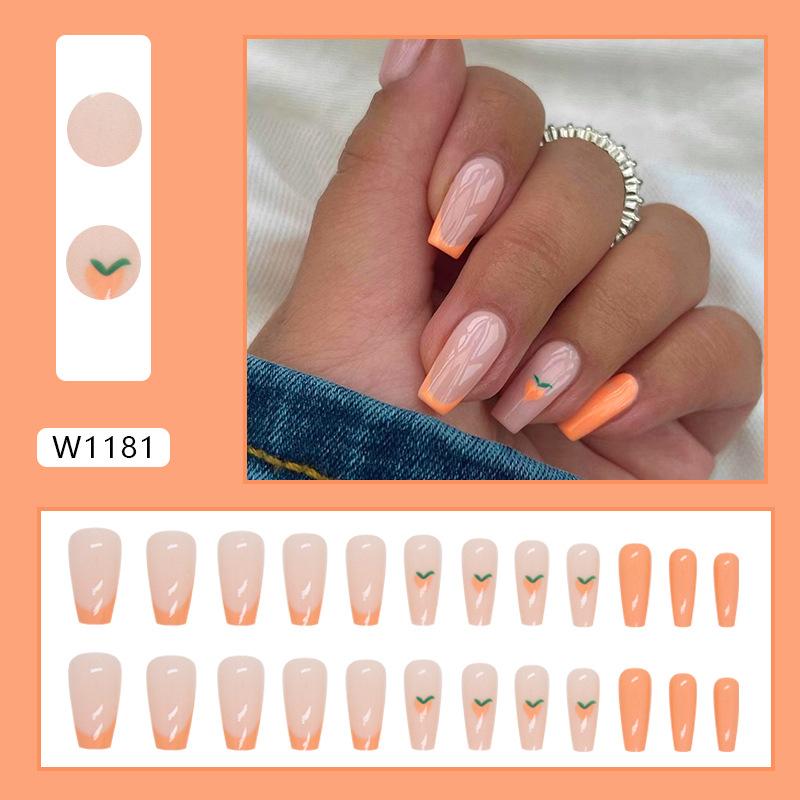 European And American Fashion Style Simple French Sweet Floating Shadow Flower Purple Nail Art Wearable Nail Art Piece