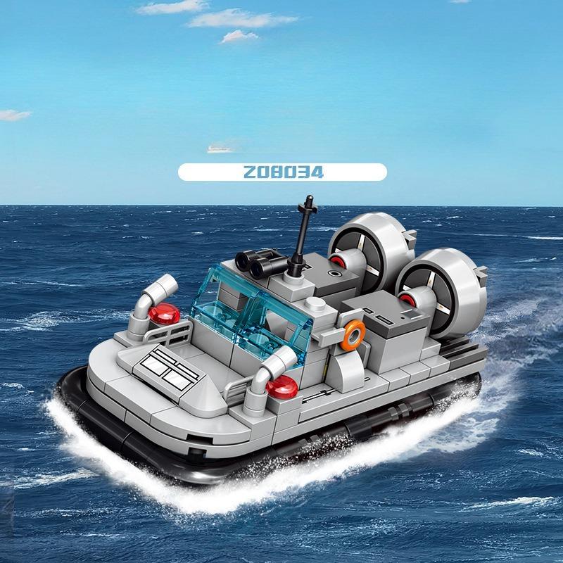 615 szt. 4 w 1 seria wojskowa poduszkowiec Navy Bison klocki do składania zabawki dla dzieci