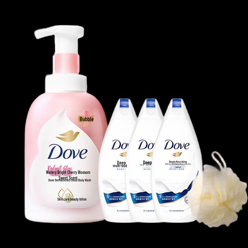 Dove Sakura Scented Foaming Body Wash & Shower Bundles