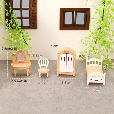 1:12 Dollhouse Miniature Simulation Wardrobe Dresser Bedroom Set Furniture Model Decor Toy Doll House Accessories