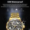 OUPINKE Men's Watch Automatic Mechanical Watch Hollow Business Waterproof Machine High-end Watch