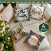 Retro Christmas Style Pillowcase Printed Polyester 40/45/50Cm Throw Pillowcover Decorative Sofa Cushion Pillowslip Home Decor
