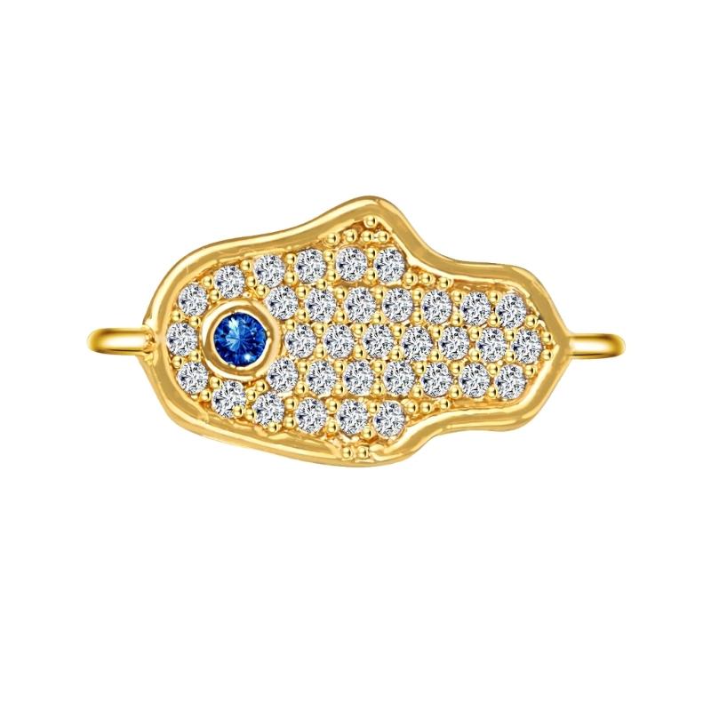 Dazzling Zirconia Embellished Evil Eyes Pendant for Necklace and Bracelet Mobile Phone Cases Use Jewelry Charm