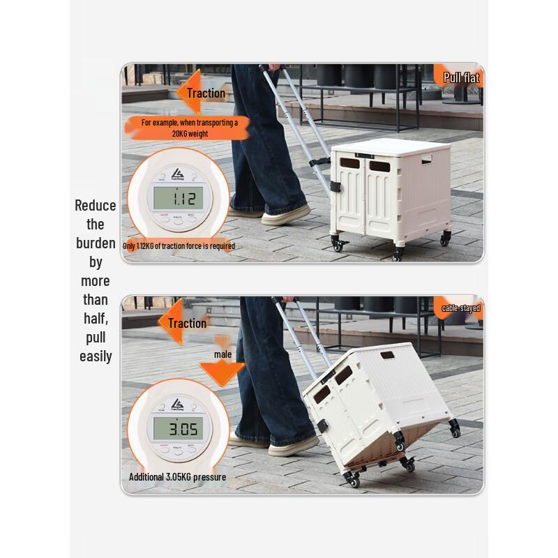 Foldable Lightweight Shopping Cart with Universal Wheels