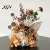 Lifelike Faux Floral Centerpieces Artificial Table Flower Arrangement, Mixed Lily Rose Silk Fake Bouquet, Elegant Vintage Style Decor for Dining
