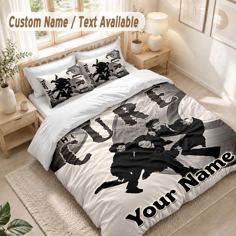 Custom Name Bedding Set 3 PiecesThe Cure Print Duvet Cover + 2 Pillowcases Soft Bed Decor