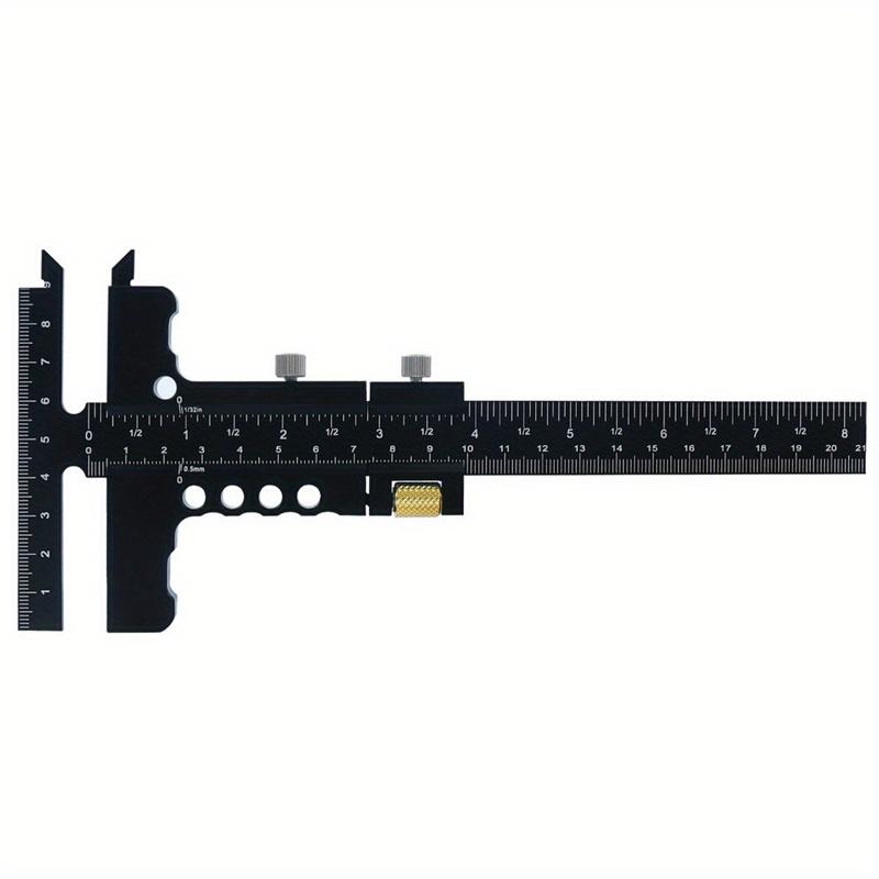 Woodworking Scriber Gauge - Aluminum Alloy Sliding Marking Gauge,T-Square Scribing Measuring Marking Framing Ruler Tool