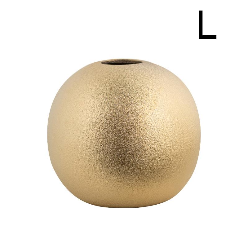 1 Stück Kugelförmige Blumenvase Finish Dekorative Kugel Galvanisierte Keramikvase Premium Metallische Wohnzimmerdeko Keramikvase