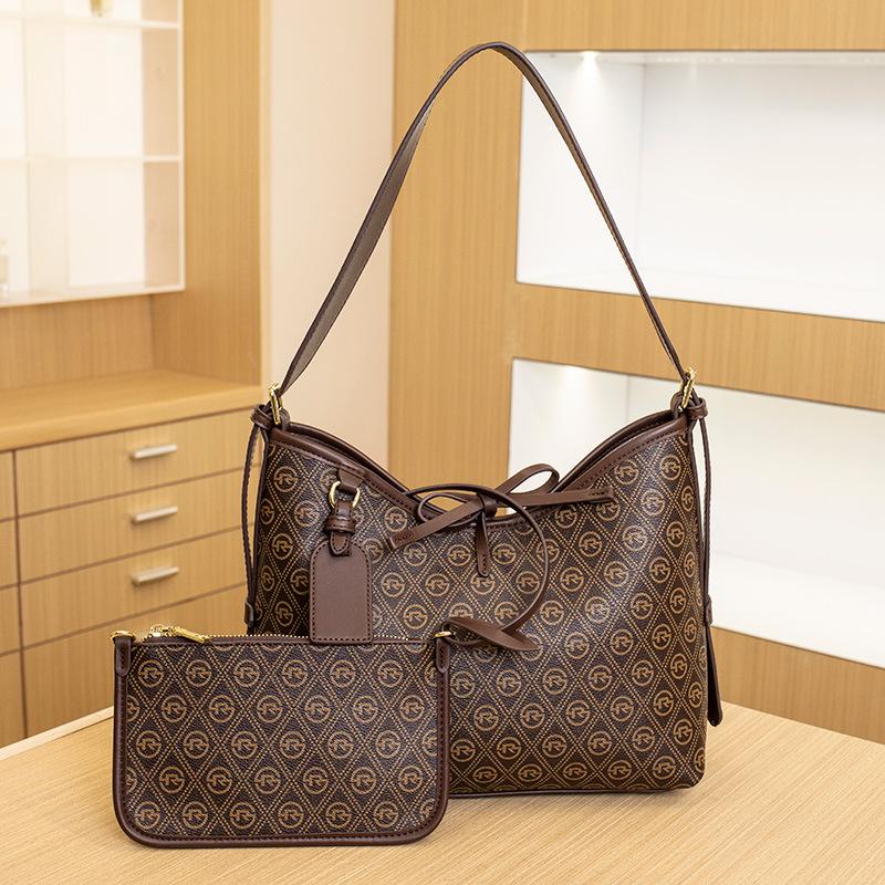 Retro Printed Tote Bag for Women's Commuting, Large-capacity Fashionable Single-shoulder Crossbody Bag