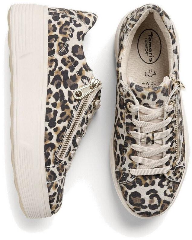 Кроссовки Tamaris на платформе с молнией из разноцветного леопарда