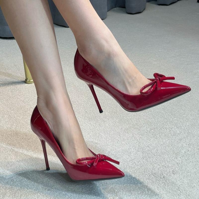 Women Pumps Bow Pointed Toe High Heels Shoes Women Brand Designer Shoes Sexy Elegant Heels Female Zapatos De Mujer