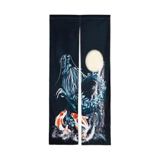 next.design Noren Noren 180cm Length Dragon Carp Streamer Dragon Auspicious Year of the Dragon Long Length Decoration Decoration Stylish Japanese