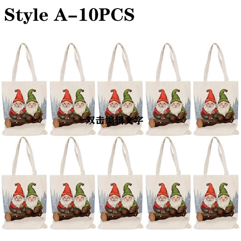 Christmas Canvas Tote Bag Shoulder Handbag Lunch Storage Grocery Bag for Women Festive Holiday Shopper Bag Christmas Gift Decor