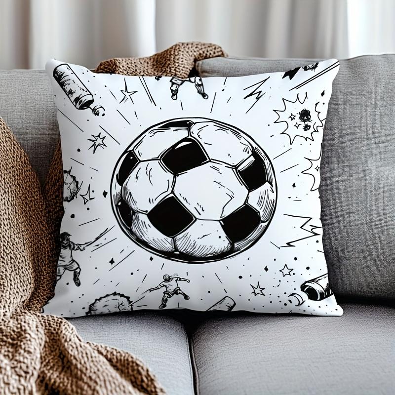 Soccer Explosion Art Pillow Cover Ideal for Home Office Sofa Bed Perfect for Sports Fans Festivals  Birthday Parties