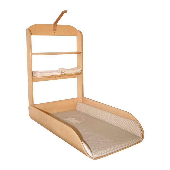 Table à langer murale pliable ROBA - Naturel - Liebhabaer - Bois - 47x75 cm - 2 étagères