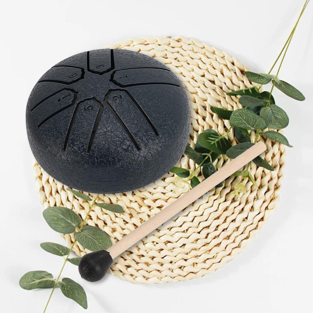 Tobă cu limbă din oțel de 3 inch, mini tobă fără griji, 6 tonuri, pentru meditație, vindecare a minții și corpului, yoga, percuție I