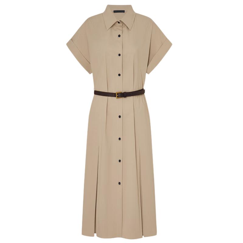 

MO&Co. C+ Series Pleated Roll-Sleeve Shirt Dress M