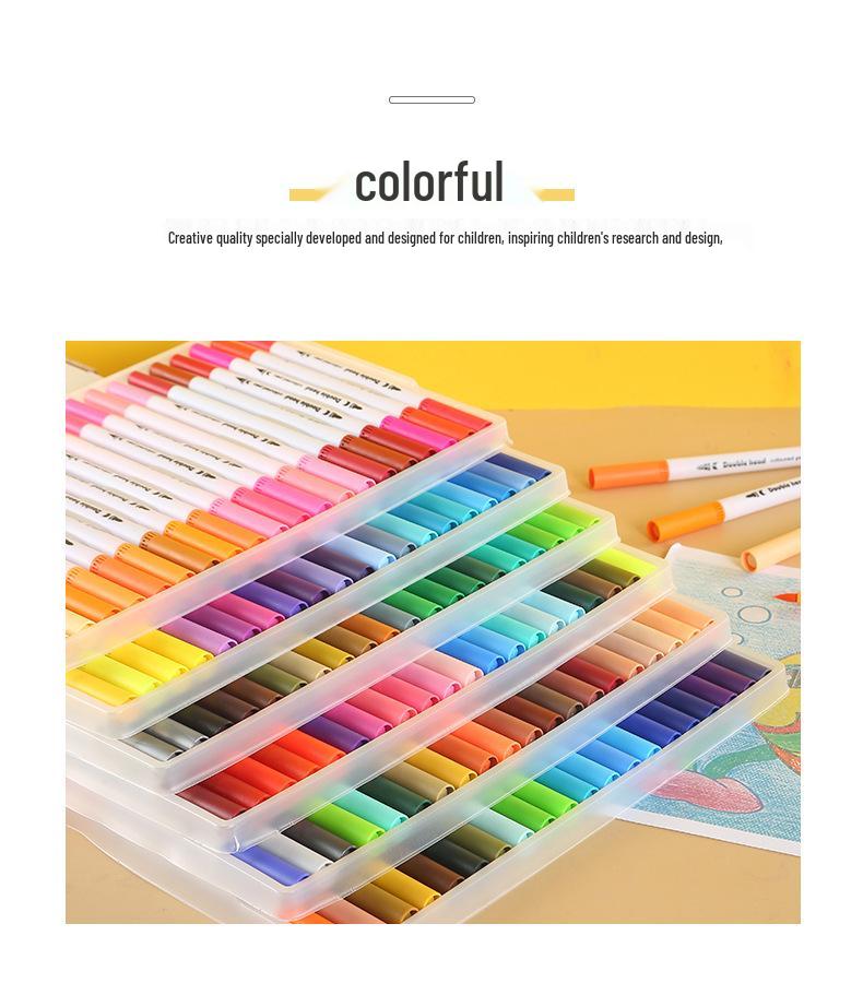 Doppelseitige waschbare wasserbasierte Marker, weiche Spitze, 48 oder 80 Farben für Kinderzeichnungen und zum Konturieren.