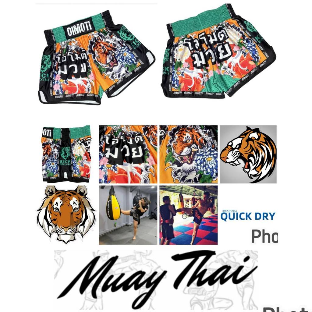 Tiger Muay Thai Kickboxing Box MMA UFC Pantaloni Scurți Casual Sală Sport Unisex Bărbați Femei Antrenament Uscare Rapidă Imprimeu Elastic Talie Înaltă Antrenament