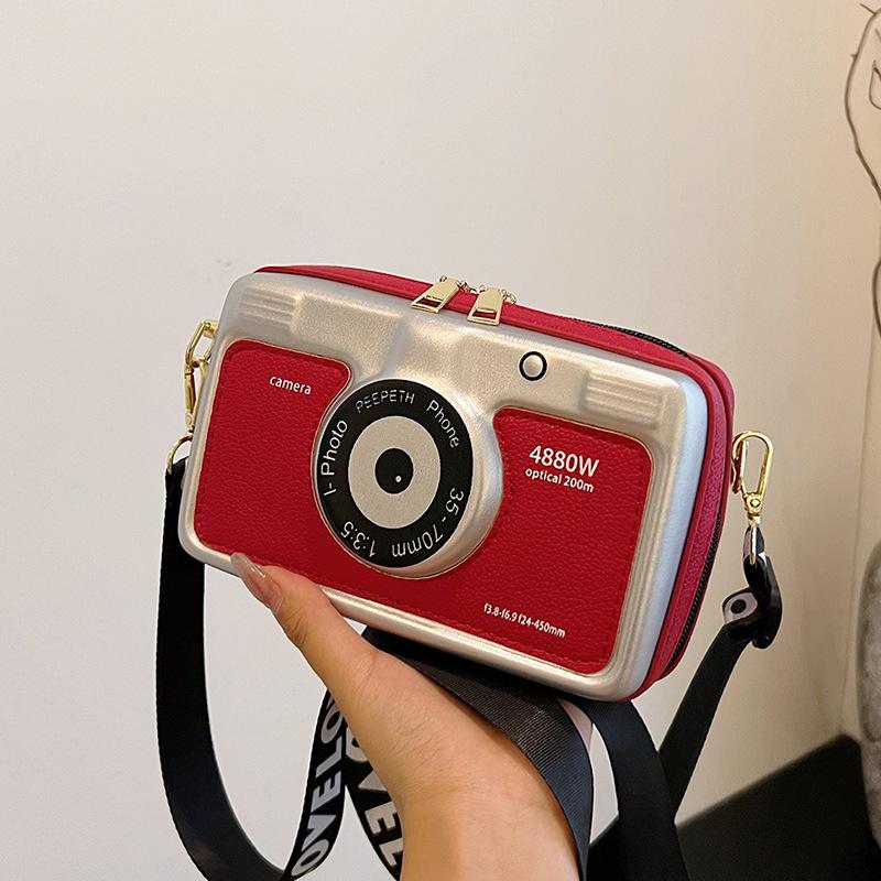 

Personalized camera bag 2025 new Korean version fashionable retro shoulder bag niche versatile women s messenger box bag рожевий