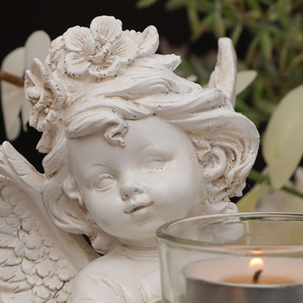 Nordic Angel Candle Holder Decorative Angel Display Holder Resin Angel Ornament  Candlelight Dinner