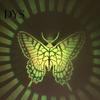 Wireless Wall Mounted Fixtures Solar Lights, Color Changing Outdoor Decorative Butterfly Projection Lamp, Powered Lights Waterproof Metal Fence Light