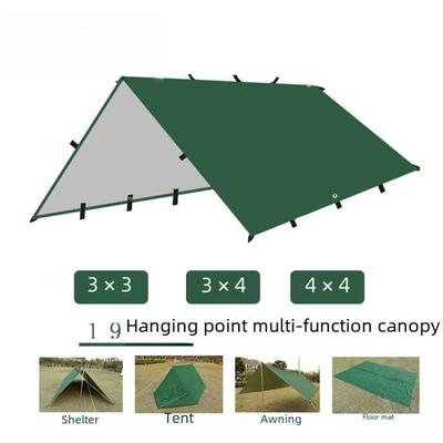 Tenda Multifunzionale a 19 Punti Rivestita in Argento Antistrappo - Protezione Pioggia e Sole Tenda da Campeggio