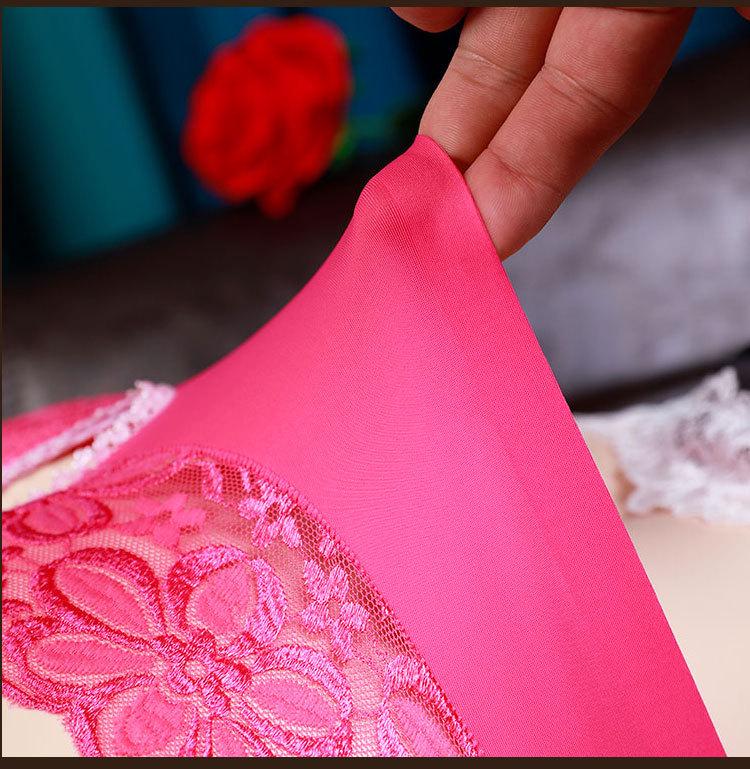 Japanese Sexy Women's Open Crotch Lace Ice Silk Panties - Hip-Lifting Plus Size Lingerie