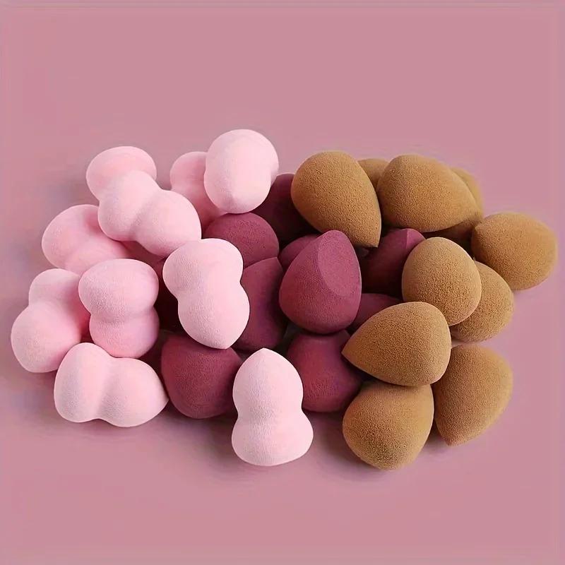 10pcs Beauty Sponges, Makeup Blender, Dry & Wet Use, Cosmetic Puffs In Random Colors & Shapes, Flawless Foundation Application