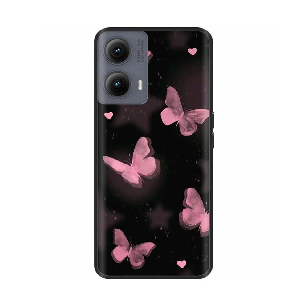 Silicone Casing For Motorola Edge 2024 Case Lovely Cartoon Soft TPU Black Cover For Moto Edge 2024 6.6" Shockproof Fundas Capa