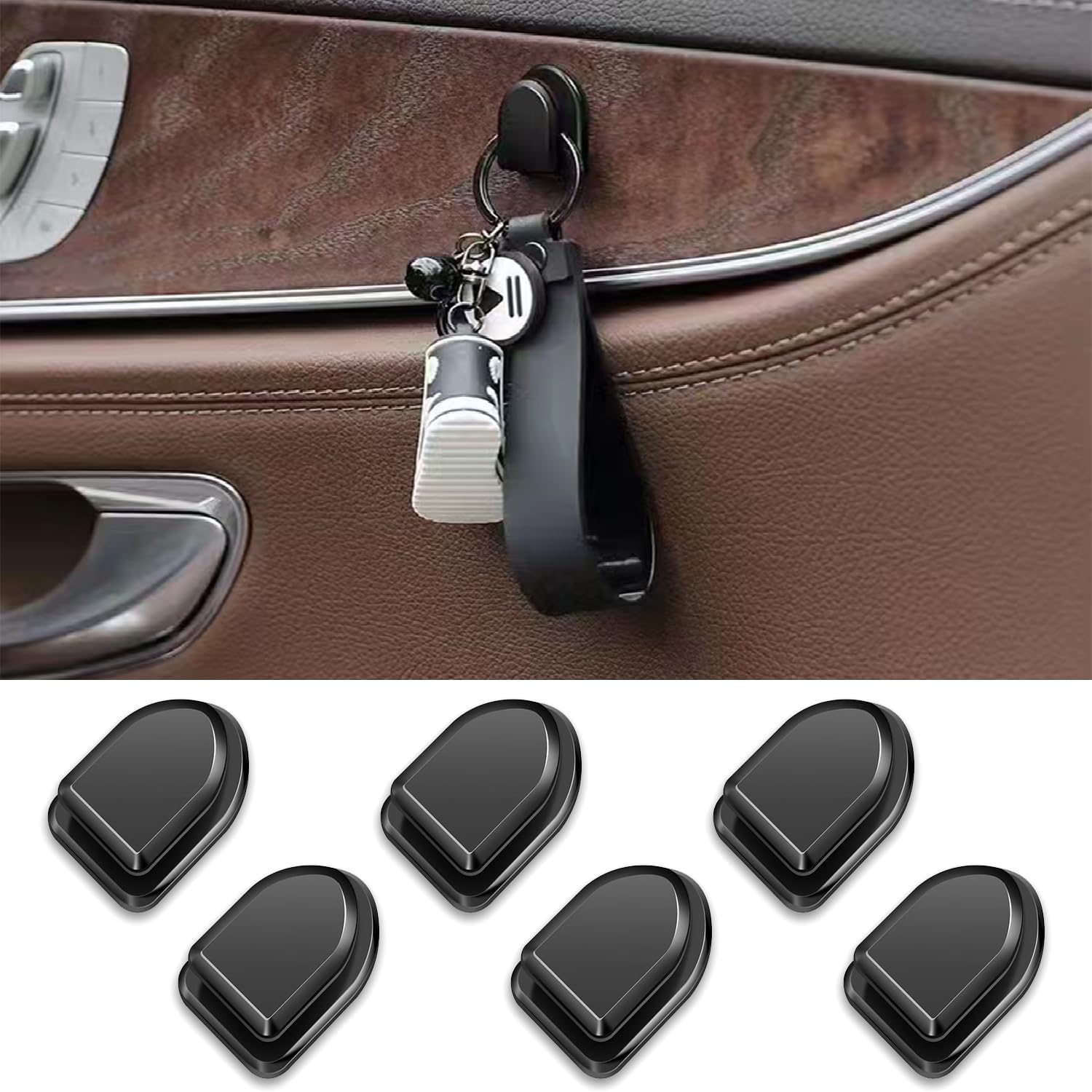 

Ouliyoo Car Hooks, 6 Pieces, Adhesive Type, Mini Hook, Car Hook, Car Hook, Car чёрный