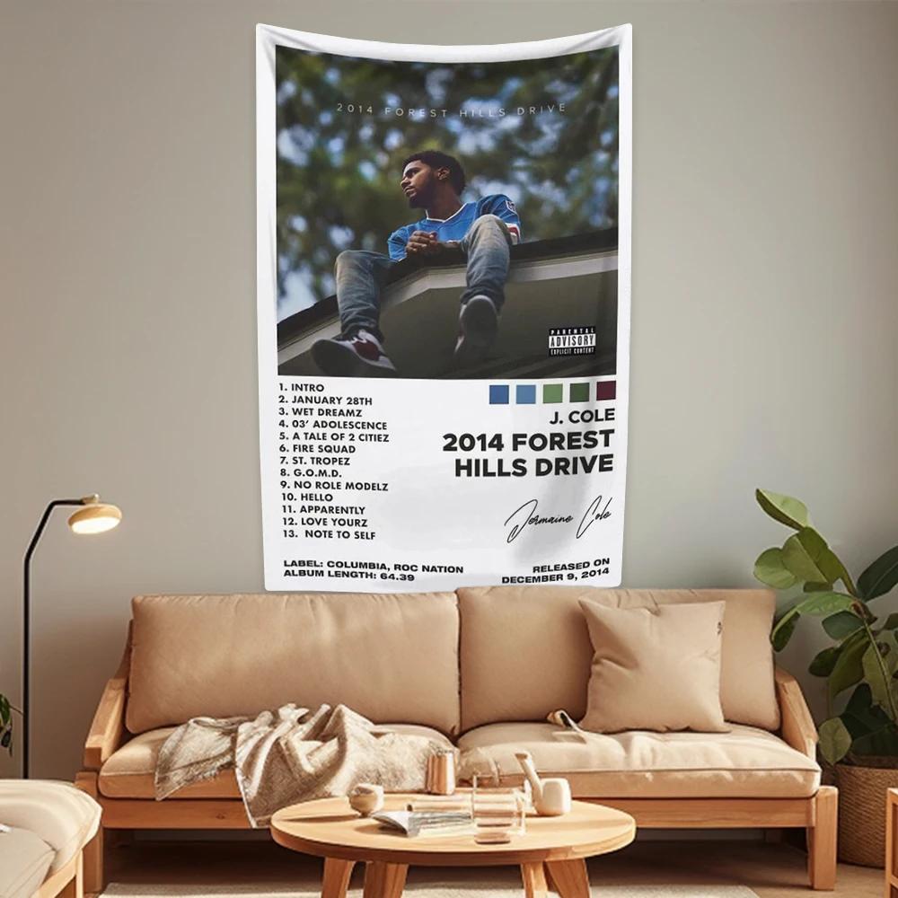 J Rapper Tapestry Coles Pop Music Flag Home Decoration Aesthetics Bedroom Dorm Party Backdrop Concert Decor Fans Gifts