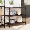 VidaXL Kitchen Cart, Storage Shelf, Service Trolley with Wheels, Home Organizer, Brown Oak 842325
