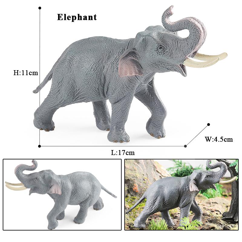Oenux African Wild Animals Lion Tiger Yak Antelope Crocodile Zebra Black Panther Model Figurines Home Decoration Toy Kids Gift