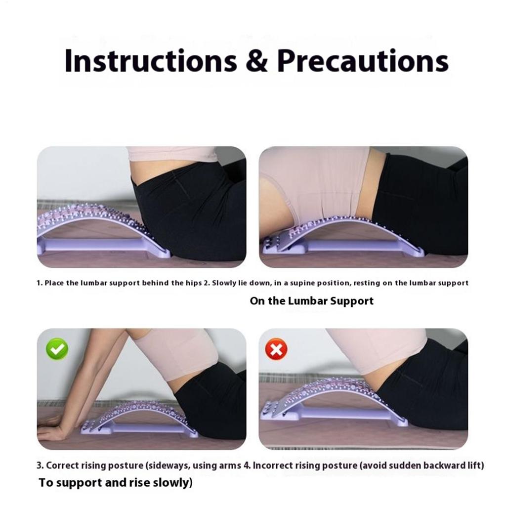 Lumbar Support Board Adjustable Back Stretcher with Magnets Fitness Equipment for Muscle Exercise Position Correction Spinal