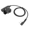 HD01 Military Hunting Helmet Headset Adjustable Walkie Talkie Headset for Kenwood TK‑3107Black